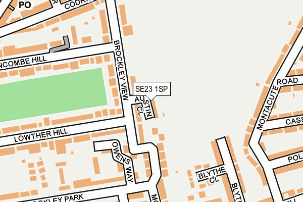 SE23 1SP map - OS OpenMap – Local (Ordnance Survey)