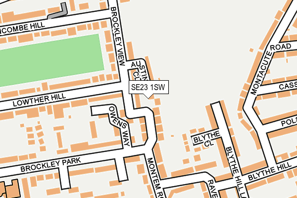 SE23 1SW map - OS OpenMap – Local (Ordnance Survey)