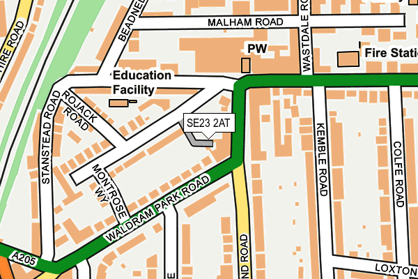 SE23 2AT map - OS OpenMap – Local (Ordnance Survey)