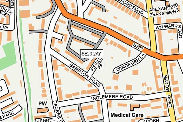 SE23 2AY map - OS OpenMap – Local (Ordnance Survey)