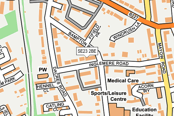 SE23 2BE map - OS OpenMap – Local (Ordnance Survey)