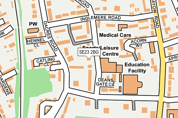 SE23 2BG map - OS OpenMap – Local (Ordnance Survey)