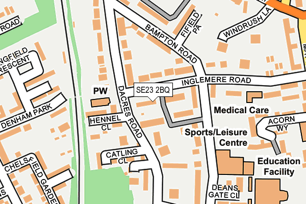 SE23 2BQ map - OS OpenMap – Local (Ordnance Survey)