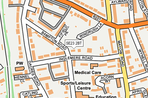 SE23 2BT map - OS OpenMap – Local (Ordnance Survey)