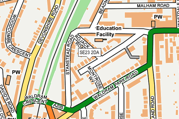 SE23 2DA map - OS OpenMap – Local (Ordnance Survey)