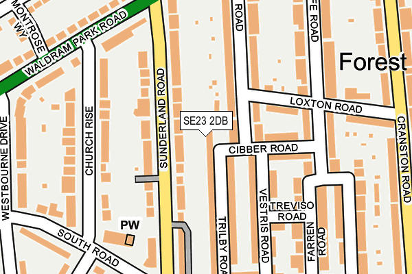 SE23 2DB map - OS OpenMap – Local (Ordnance Survey)