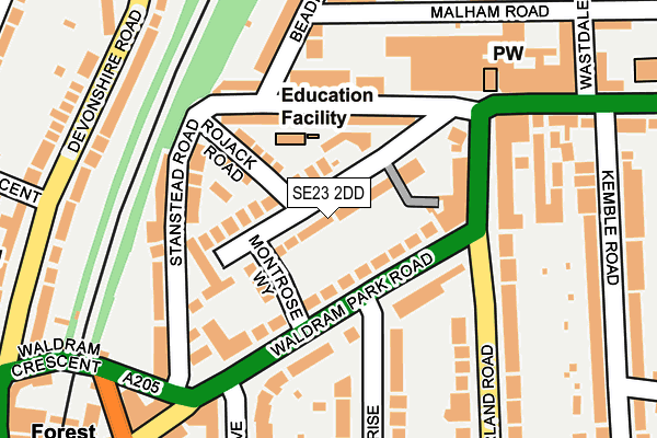 SE23 2DD map - OS OpenMap – Local (Ordnance Survey)