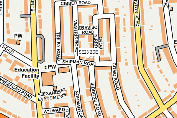 SE23 2DE map - OS OpenMap – Local (Ordnance Survey)