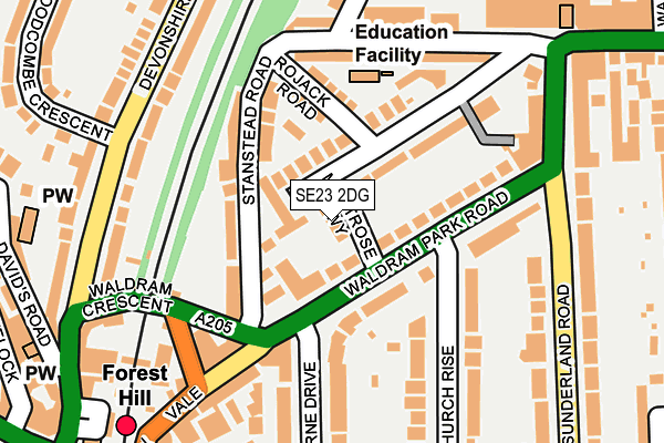 SE23 2DG map - OS OpenMap – Local (Ordnance Survey)