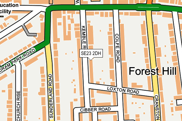 SE23 2DH map - OS OpenMap – Local (Ordnance Survey)