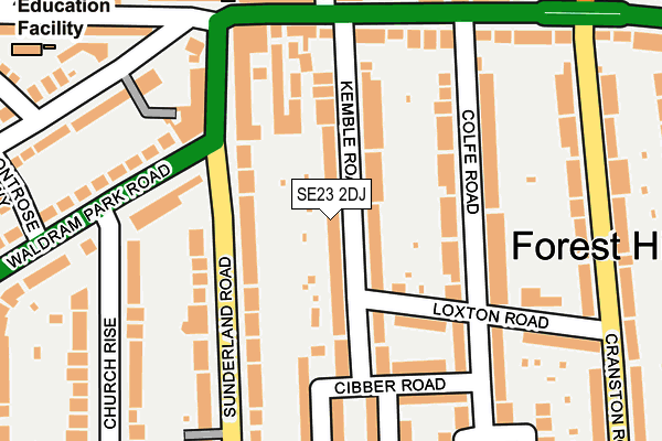 SE23 2DJ map - OS OpenMap – Local (Ordnance Survey)