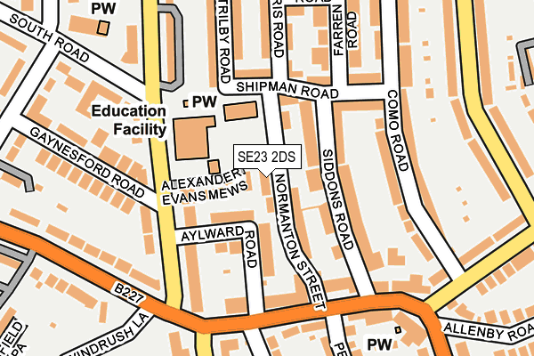 SE23 2DS map - OS OpenMap – Local (Ordnance Survey)