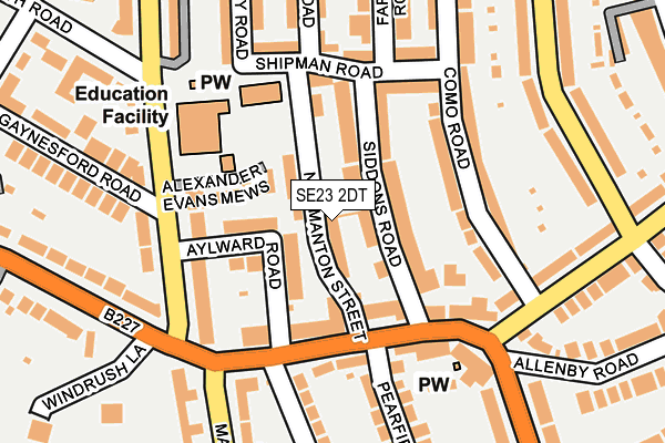 SE23 2DT map - OS OpenMap – Local (Ordnance Survey)