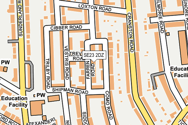 SE23 2DZ map - OS OpenMap – Local (Ordnance Survey)