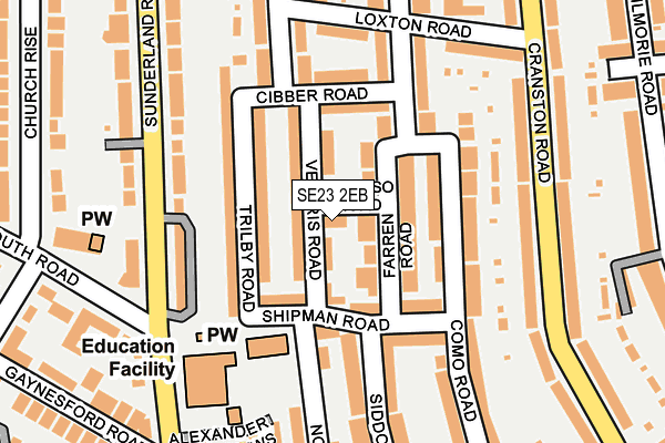SE23 2EB map - OS OpenMap – Local (Ordnance Survey)