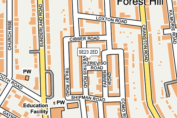 SE23 2ED map - OS OpenMap – Local (Ordnance Survey)