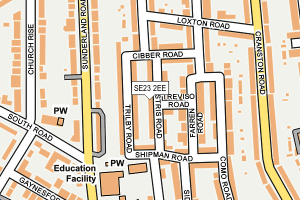 SE23 2EE map - OS OpenMap – Local (Ordnance Survey)