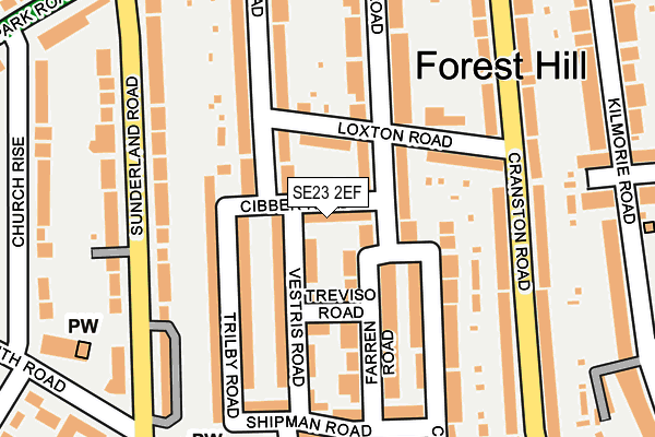 SE23 2EF map - OS OpenMap – Local (Ordnance Survey)