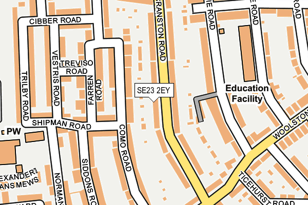 SE23 2EY map - OS OpenMap – Local (Ordnance Survey)