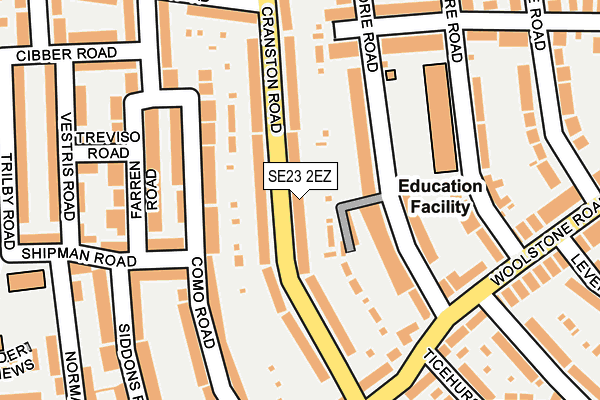SE23 2EZ map - OS OpenMap – Local (Ordnance Survey)