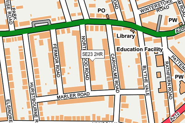 SE23 2HR map - OS OpenMap – Local (Ordnance Survey)