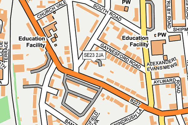 SE23 2JA map - OS OpenMap – Local (Ordnance Survey)