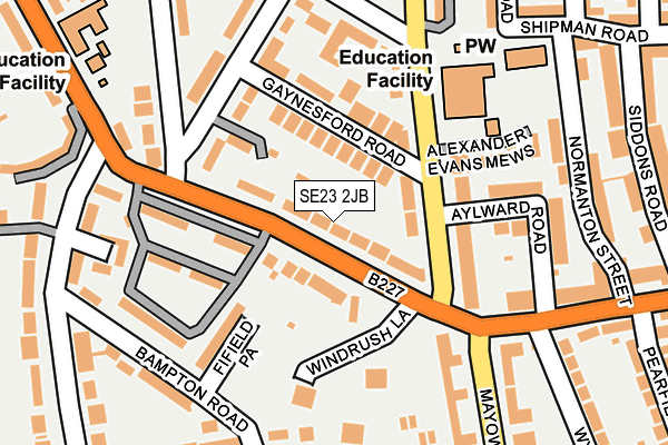 SE23 2JB map - OS OpenMap – Local (Ordnance Survey)