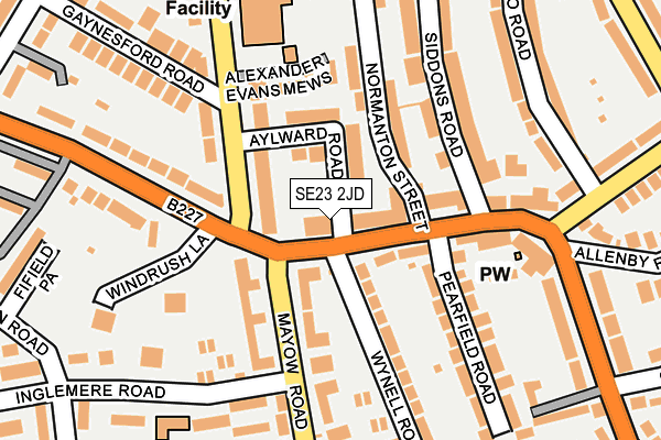 SE23 2JD map - OS OpenMap – Local (Ordnance Survey)