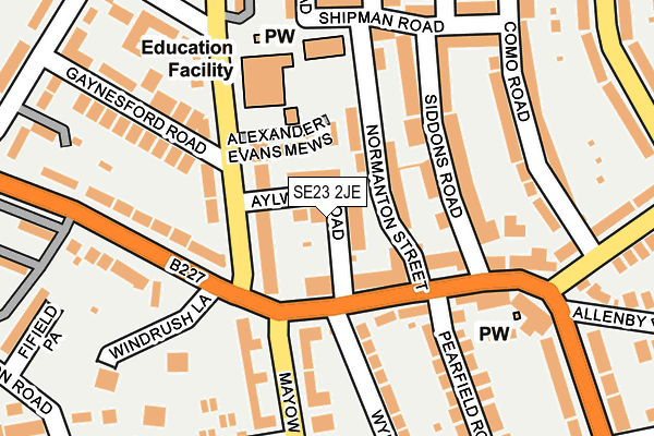 SE23 2JE map - OS OpenMap – Local (Ordnance Survey)