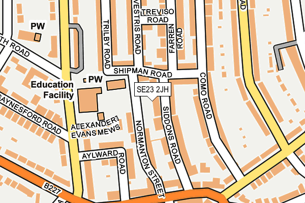 SE23 2JH map - OS OpenMap – Local (Ordnance Survey)