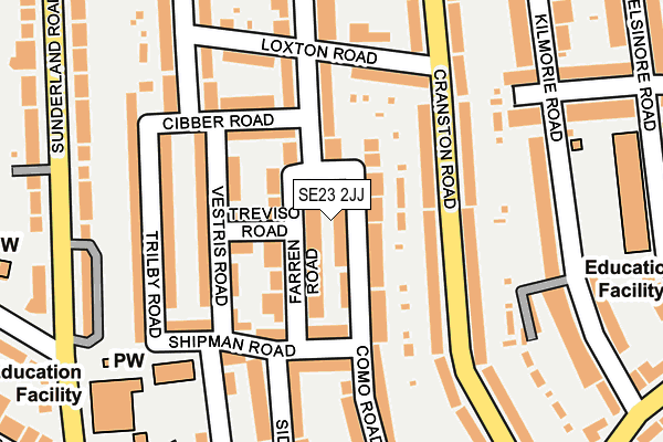 SE23 2JJ map - OS OpenMap – Local (Ordnance Survey)