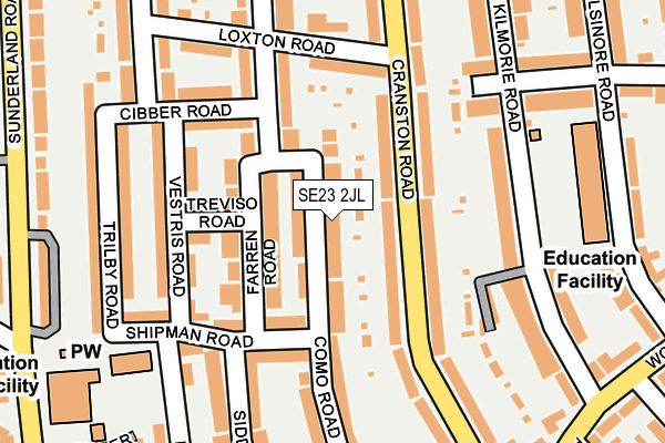 SE23 2JL map - OS OpenMap – Local (Ordnance Survey)