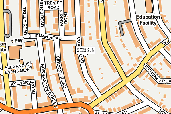 SE23 2JN map - OS OpenMap – Local (Ordnance Survey)