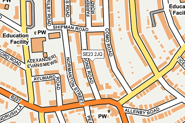 SE23 2JQ map - OS OpenMap – Local (Ordnance Survey)