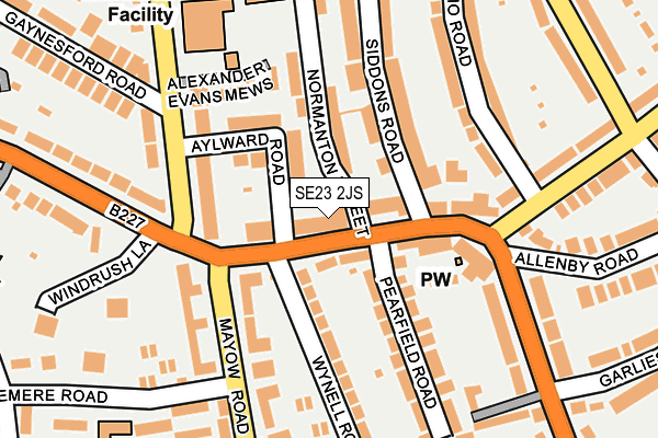 SE23 2JS map - OS OpenMap – Local (Ordnance Survey)