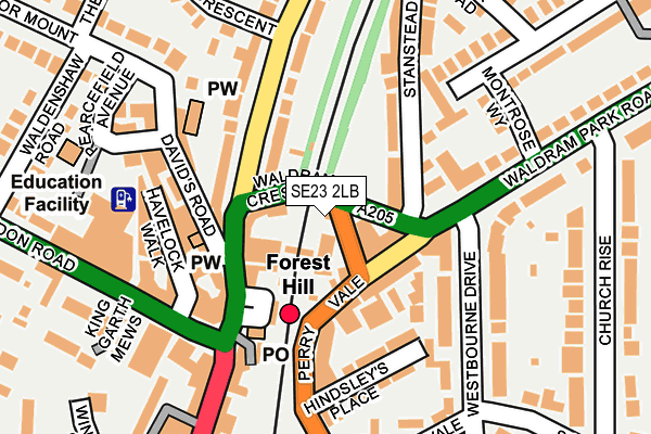 SE23 2LB map - OS OpenMap – Local (Ordnance Survey)