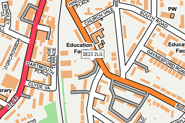 SE23 2LG map - OS OpenMap – Local (Ordnance Survey)