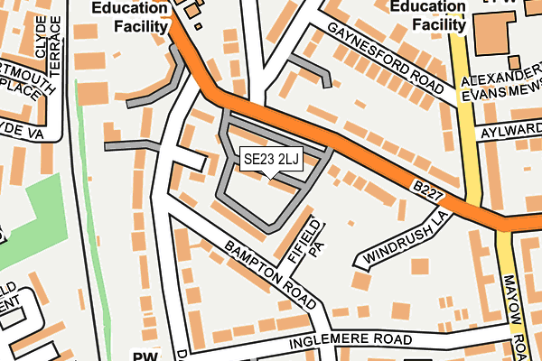 SE23 2LJ map - OS OpenMap – Local (Ordnance Survey)