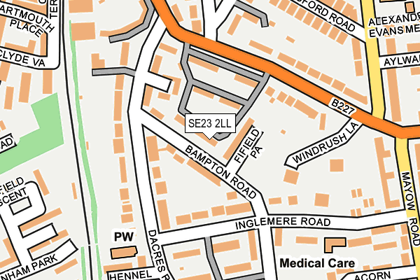 SE23 2LL map - OS OpenMap – Local (Ordnance Survey)