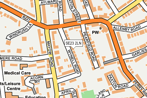 SE23 2LN map - OS OpenMap – Local (Ordnance Survey)