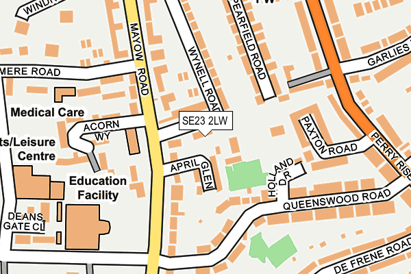 SE23 2LW map - OS OpenMap – Local (Ordnance Survey)