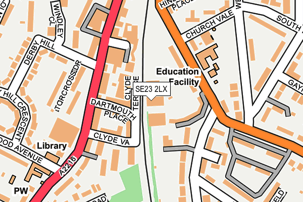 SE23 2LX map - OS OpenMap – Local (Ordnance Survey)