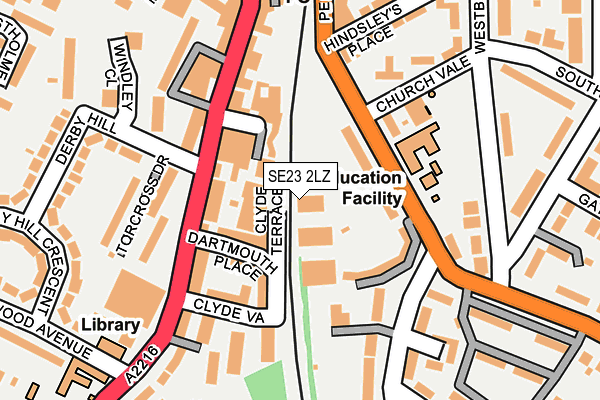 SE23 2LZ map - OS OpenMap – Local (Ordnance Survey)