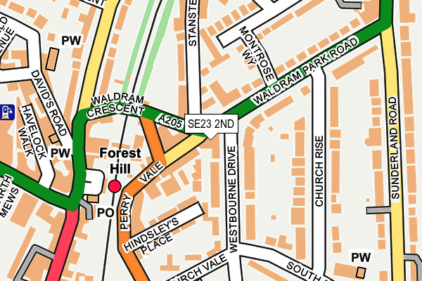 SE23 2ND map - OS OpenMap – Local (Ordnance Survey)