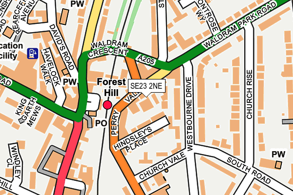 SE23 2NE map - OS OpenMap – Local (Ordnance Survey)