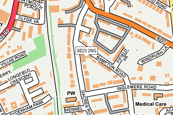 SE23 2NG map - OS OpenMap – Local (Ordnance Survey)