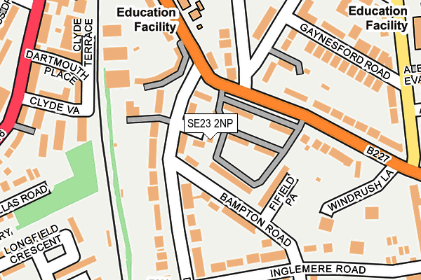 SE23 2NP map - OS OpenMap – Local (Ordnance Survey)