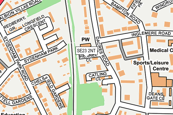 SE23 2NT map - OS OpenMap – Local (Ordnance Survey)