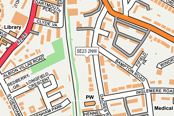 SE23 2NW map - OS OpenMap – Local (Ordnance Survey)