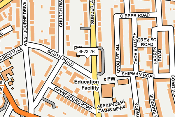 SE23 2PJ map - OS OpenMap – Local (Ordnance Survey)